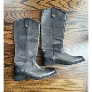 Frye Melissa Button Riding Boots Womens Size 8 Grey Leather Tall Western